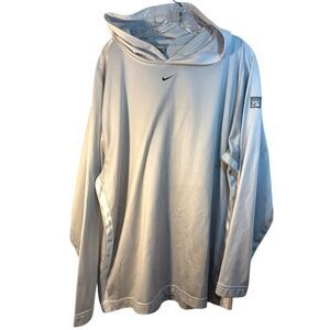 Nike Mens Gray Tag Center Swoosh Basketball Hoodie Large Y2K 90s Travis Scott